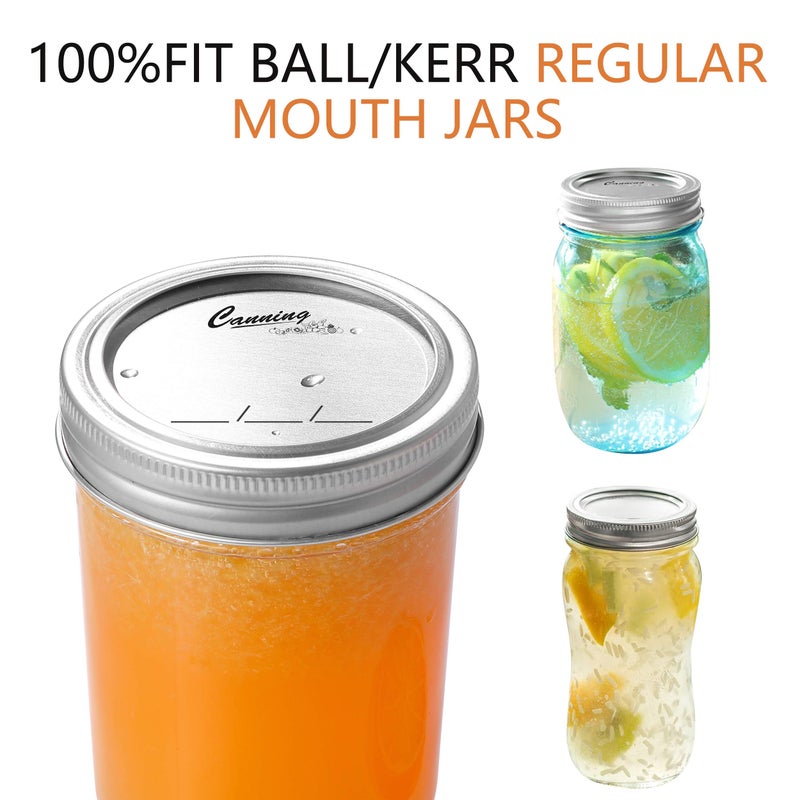 EvaHab 200-Count [Wide Mouth] Canning Lids for Ball, Kerr Jars - Split-Type Metal Mason Jar Lids for Canning - Food Grade Material, 100% Fit & Airtight for Regular Mouth Jars (86mm Wide Mouth(200 Lids)) - Image 2